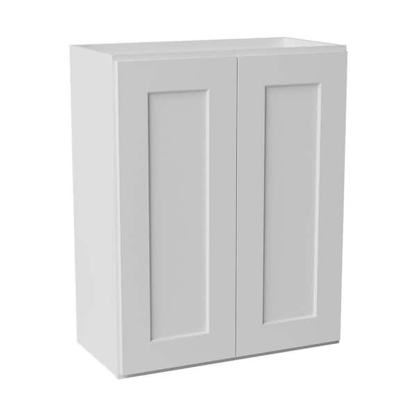 24 in. W x 12 in. D x 30 in. H Ready to Assemble Solid Wood Shaker Wall Kitchen Cabinet in White