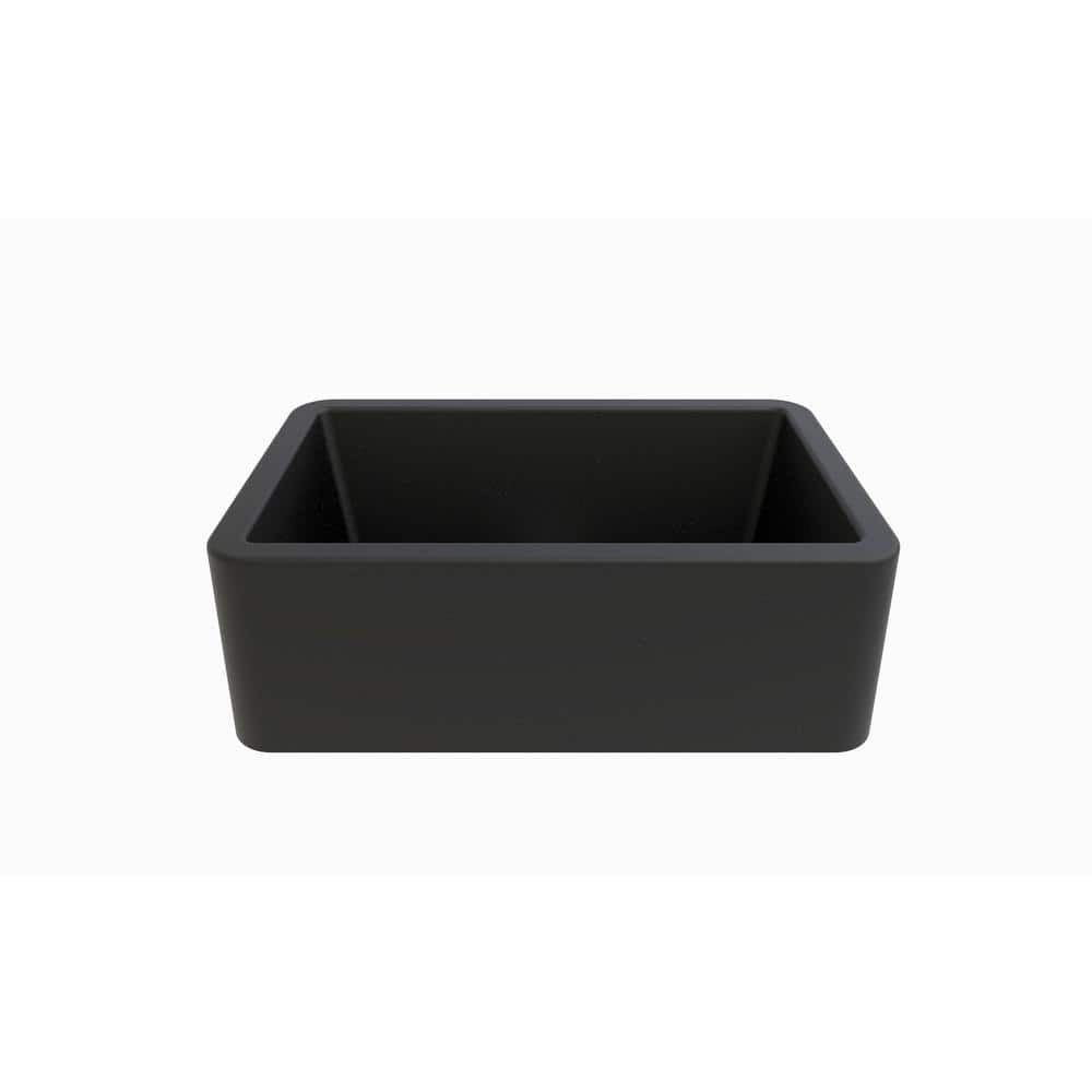 LaToscana 30 in. Farmhouse/Apron-Front Single Bowl Black Metallic Quartz Kitchen Sink