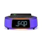 TIMEBOOST GLOW Color Changing Bluetooth Alarm Clock Speaker System with Qi Wireless Charging and USB Charging