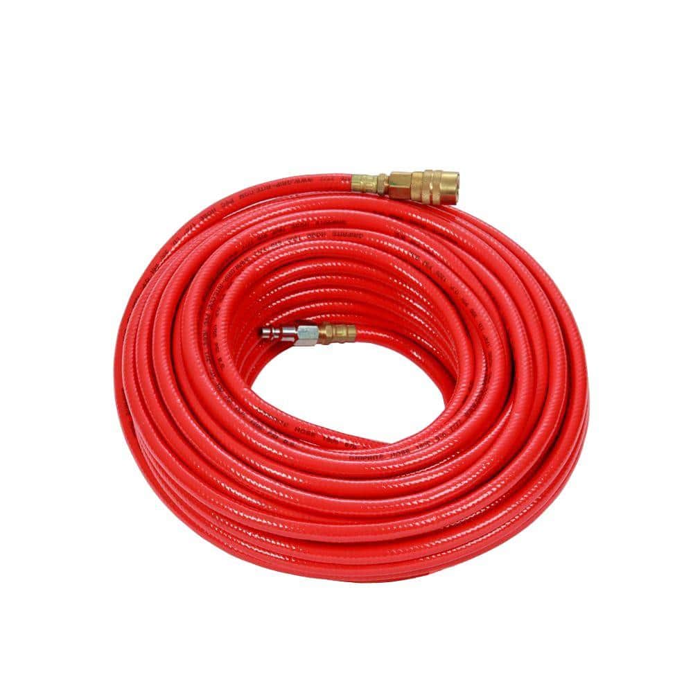 1/4" x 50 FT PVC Clear Air Hose Quick Coupler Fittings 