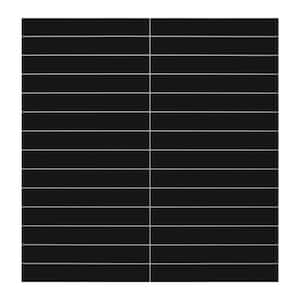 Stacked Black 12 in. x 12 in. Peel and Stick Backsplash Stone Composite Wall Tiles (9.49 sq. ft. /Case)