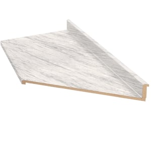 Formica 6 ft. Right Miter Laminate Countertop in Matte Manhattan Marble with Eased Edge and Integrated Backsplash