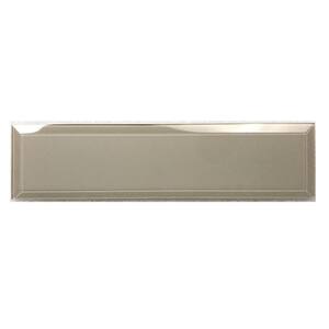 Frosted Elegance Matte Cream Beveled Subway 3 in. x 12 in. Glass Decorative Wall Tile (14 sq. ft./Case)