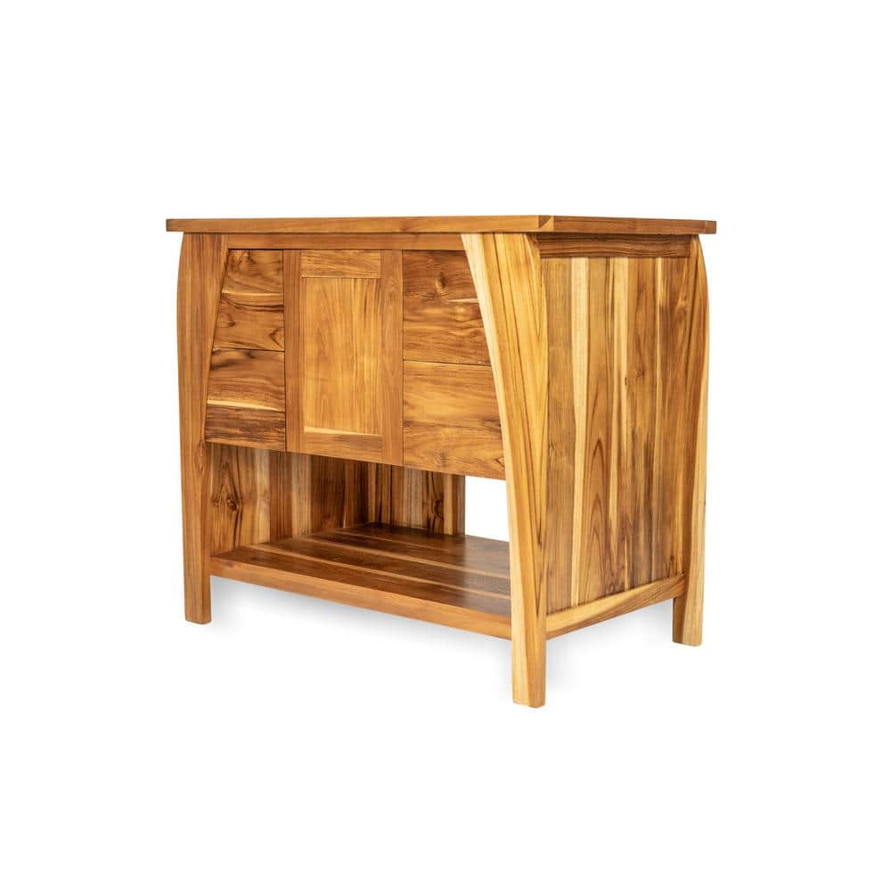 Tranquility Teak Modern 36" Freestanding Vanity with Dual Drawers
