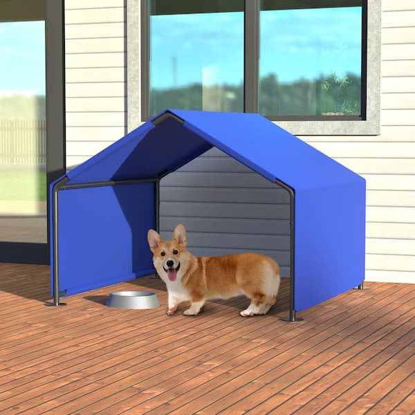 Unbranded x Extra Large Outdoor Dog House Tent with 3-Sided  Mesh Windows, Breathable Sun Rain Cover Pet Shelter-Blue L-W1422P286707