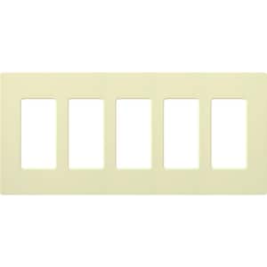 Claro 5 Gang Wall Plate for Decorator/Rocker Switches, Gloss, Almond (CW-5-AL) (1-Pack)