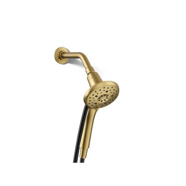 KOHLER Claro 3-Spray Wall Mount Handheld Shower Head 1.75 GPM in Vibrant Brushed Moderne Brass