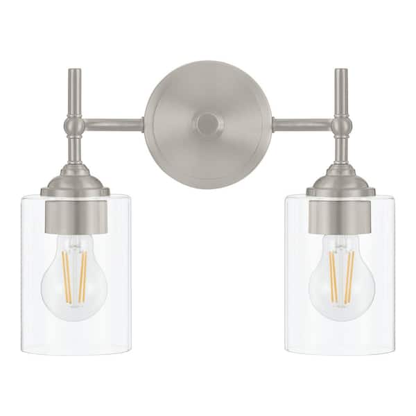 Ayelen 13.5 in. 2-Light Brushed Nickel Bathroom Vanity Light