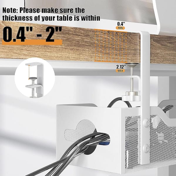 Ahfiwaso 13.38 in. Modern Metal Under Desk Cable Management Ahfiwaso 13.38 in. Modern Metal Under Desk Cable Management