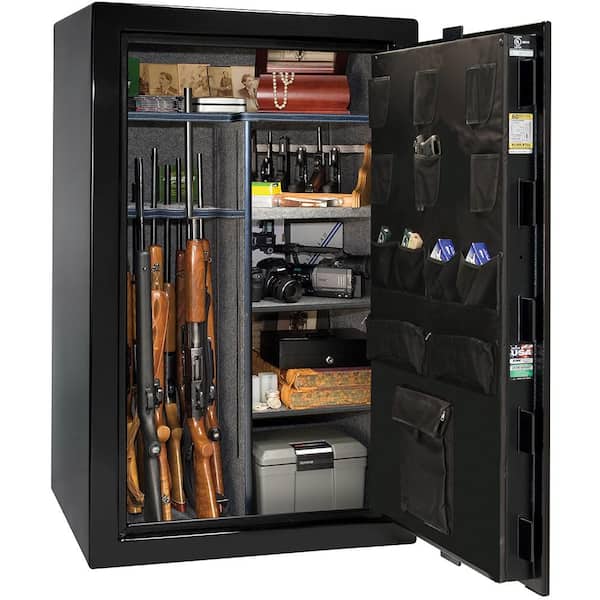 United 36-Gun 60-Minutes Fire Rating EMP E-Lock, 60.5 in. H x 36 in. W x 22 in. D, Black Gun Safe and Lifetime Warranty