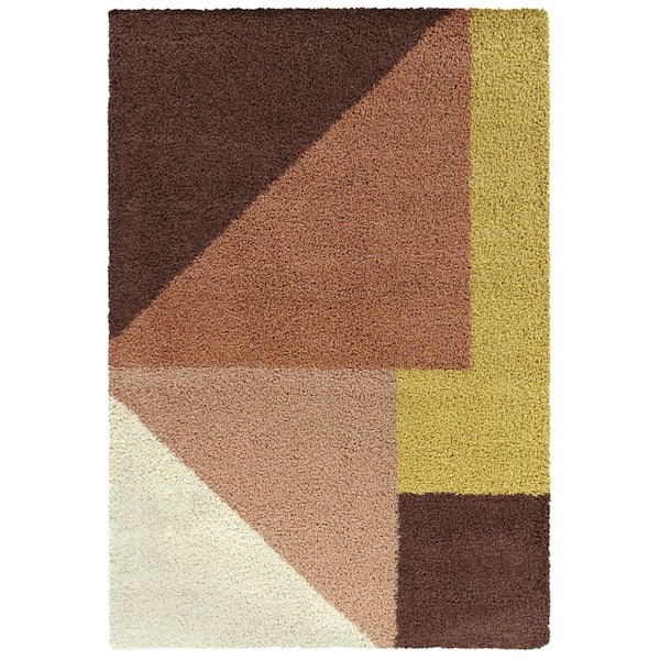 BALTA Jordan Burnt Orange 6 ft. 7 in. x 9 ft. Geometric Indoor Area Rug