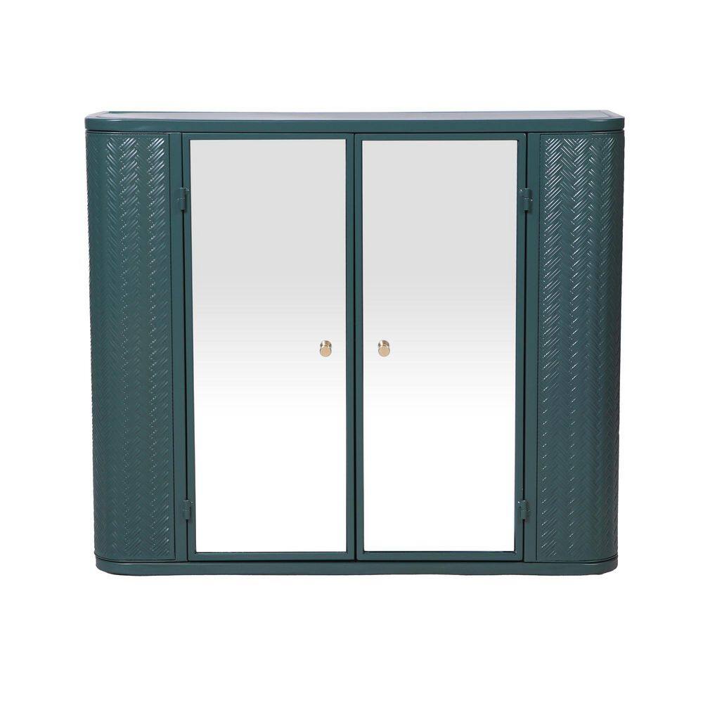 27.55 in. W x 23.62 in. H Rectangular Iron Medicine Cabinet with Mirror ...