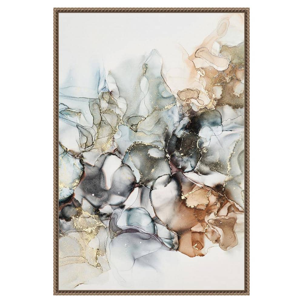 Cosmos I 23" x 33" Bronze Framed Abstract Canvas Wall Art