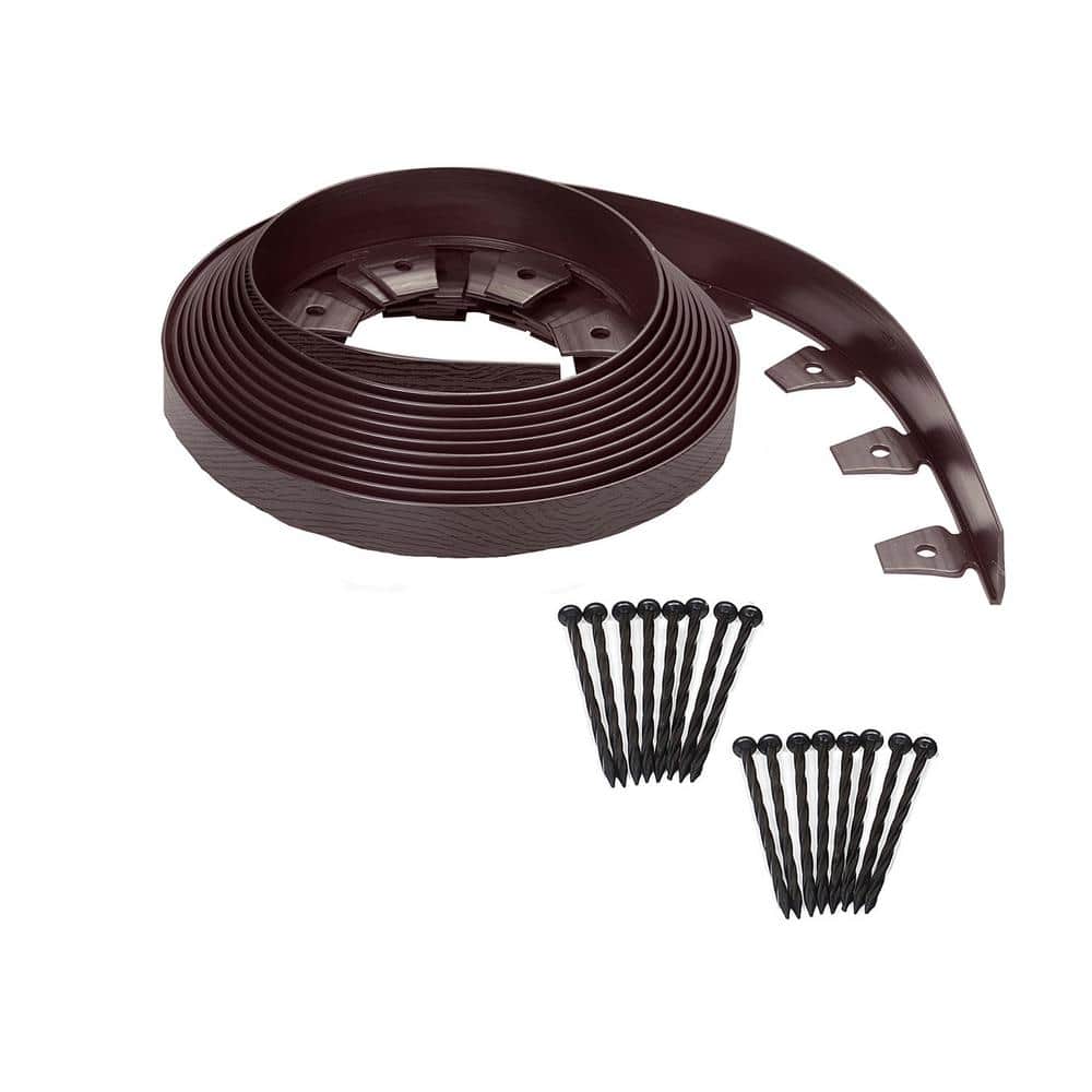 30 ft. L x 2.4 W x 1.7 in. H Brown Heavy Duty Plastic No-Dig Landscape Edging Kit -  ProFlex, 3105BRE-30WMC