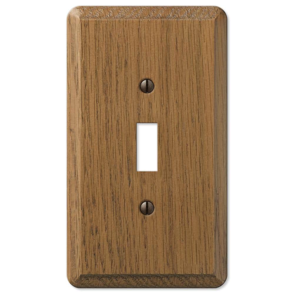 Medium Brown Oak Wood Toggle Wall Plate