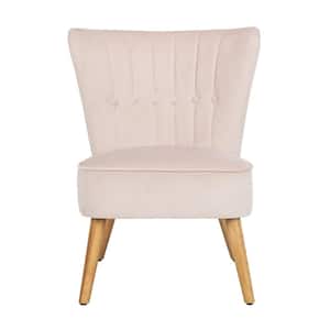 June Light Pink/Brown Upholstered Side Chair