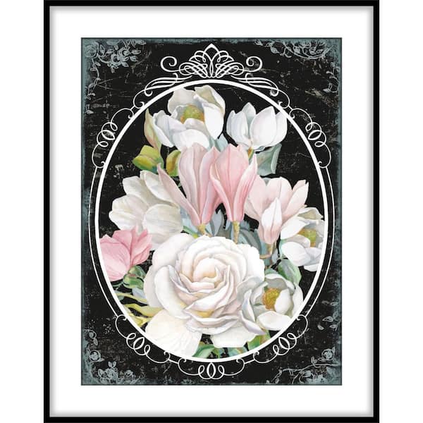 PTM Images 9.75 in. x 11.75 in. "Silver Garden on Black I"Framed Wall Art