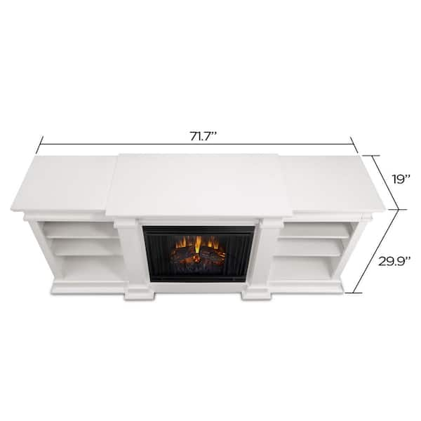 Real Flame Fresno 72 In Media Console Electric Fireplace In White G1200e W The Home Depot