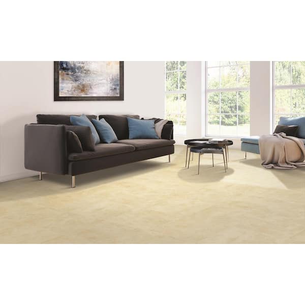 Take Home Sample - Esplanade White Tile 16 MIL Waterproof Vinyl Sheet Flooring
