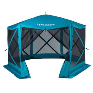 12 ft. x 12 ft. Outdoor Green Portable 6 Sided Pop-Up CanopyScreen Tent