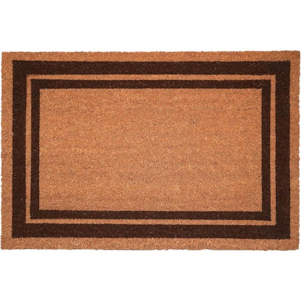 HomeRoots Multi-Colored 36 in. x 24 in. Coir Non-Slip Indoor/Outdoor Door Mat