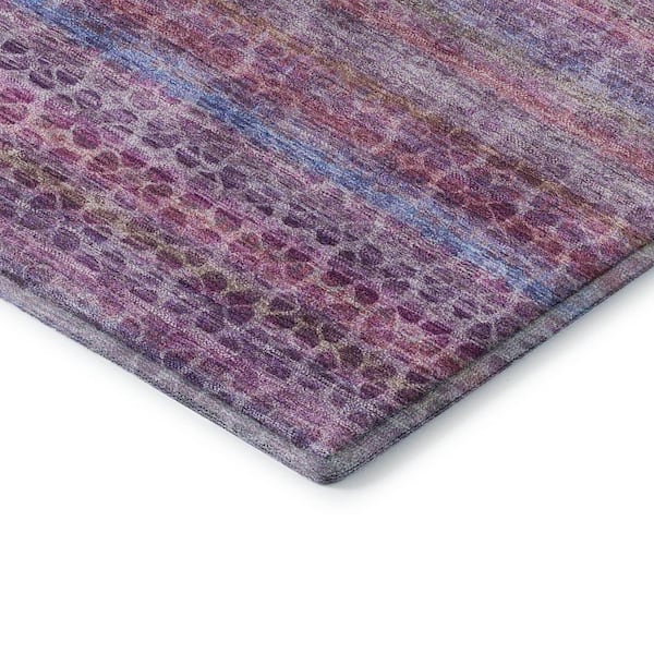 Mayfield Premium Machine Washable Abstract AMF2155 Purple 5 ft. x 7 ft. 6 in. Area Rug