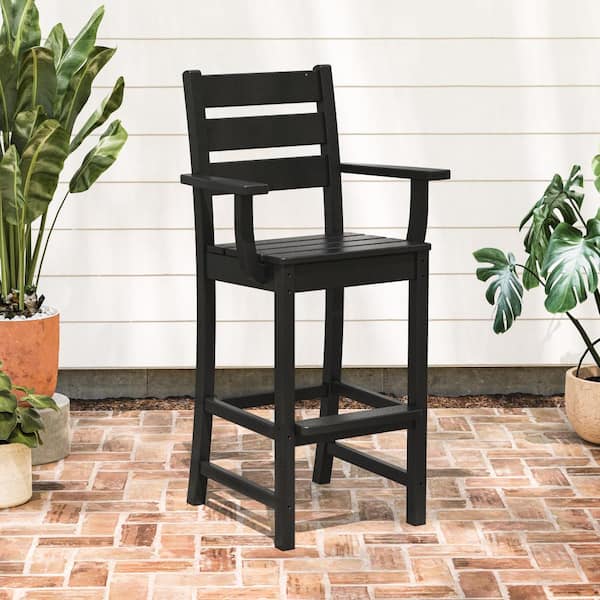 POLYWOOD Grant Park Bar Arm Chair in Black