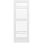 32 in. x 80 in. MODA Primed PMC1071 Solid Core Wood Interior Door Slab w/Clear Glass