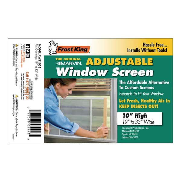 W B Marvin 19 - 33 in. W x 10 in. H Clear Wood Frame Adjustable