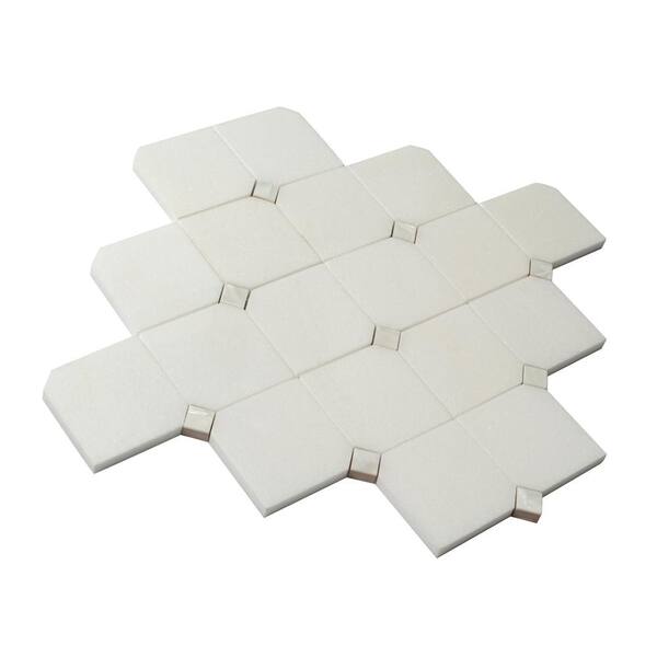 Apollo Tile Winterland Pearl White 11-in x 11-in Polished Composite Hexagon Patterned Floor and Wall Tile (4.51-sq. ft/ Carton)