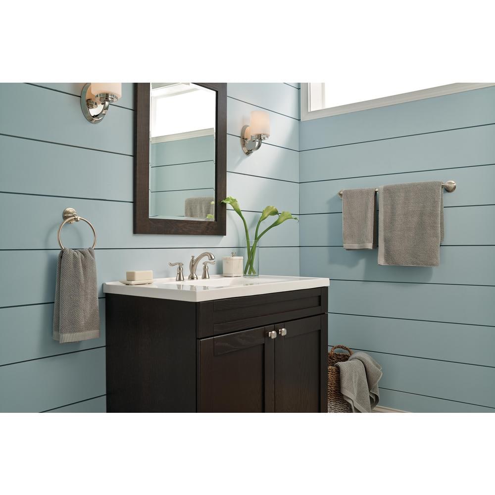 Stainless Steel Widespread Bathroom Faucet with Metal Handles