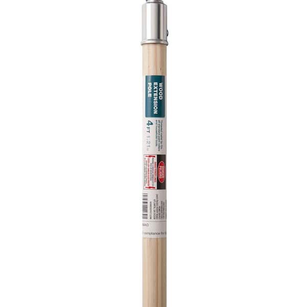 4 ft. x 4 ft. Nonadjustable Wood Extension Pole with Metal Screw Tip