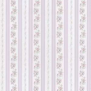 Koum, Merle Lavender Floral Stripe Vinyl Pre-Pasted Wallpaper Roll (covers 56.4 sq. ft.)