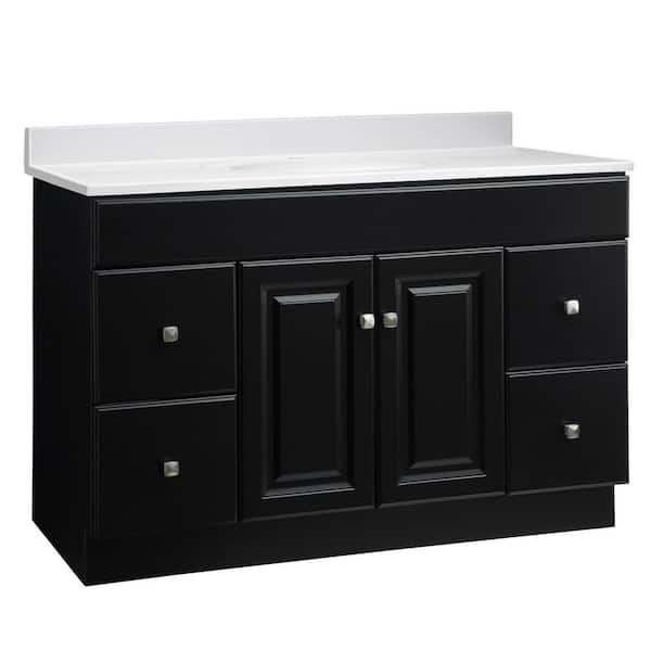 Design House Wyndham RTA 48 in. x 21 in. x 31.5 in. 2-Dr 4-Dwr Bathroom Vanity in Espresso with Solid White CM TopSolid White Basin