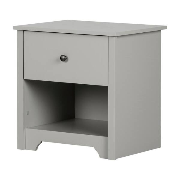 soft gray nightstand