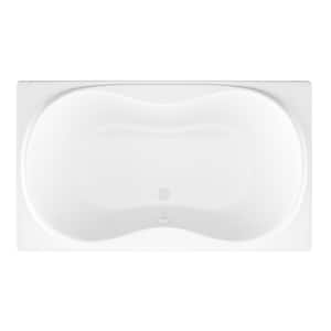 Star 6 ft. Acrylic Center Drain Rectangular Drop-in Non-Whirlpool Bathtub in White