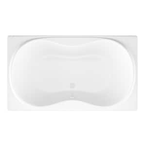 Star Series 72 in. x 42 in. Rectangular Soaking Bathtub with Center Drain and Marine Grade Acrylic in Glossy White