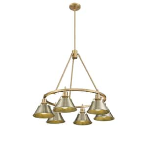 Orwell 6-Light Brushed Champagne Bronze and Aged Brass Chandelier