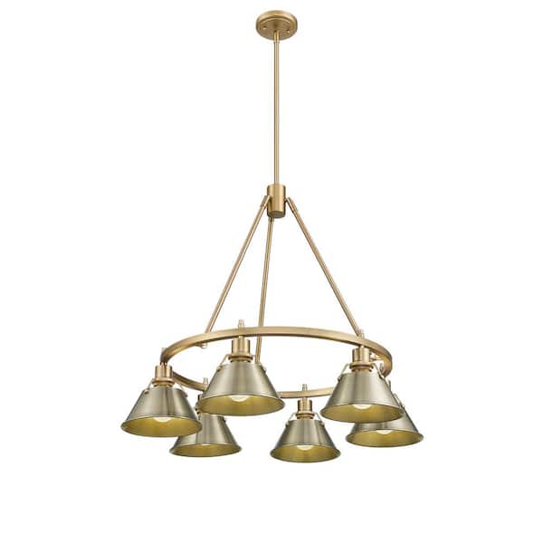 Golden Lighting Orwell 6-Light Brushed Champagne Bronze and Aged Brass Chandelier
