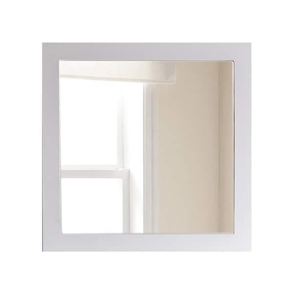 Laviva Sterling 30 in. W x 30 in. H Square Wood Framed Wall Bathroom Vanity Mirror in White