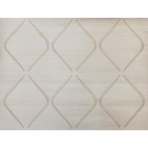 White Marquise Grasscloth Paper Unpasted Matte Wallpaper ( 33.5 in. x 24 ft.)