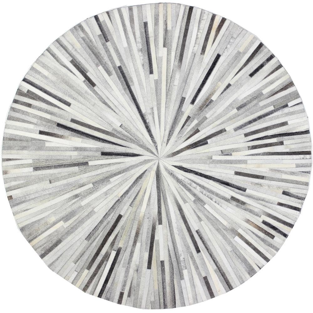 Santa Fe Grey 6 ft. x 6 ft. Geometric Contemporary Area Rug