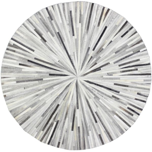Santa Fe Grey 6 ft. x 6 ft. Geometric Contemporary Area Rug