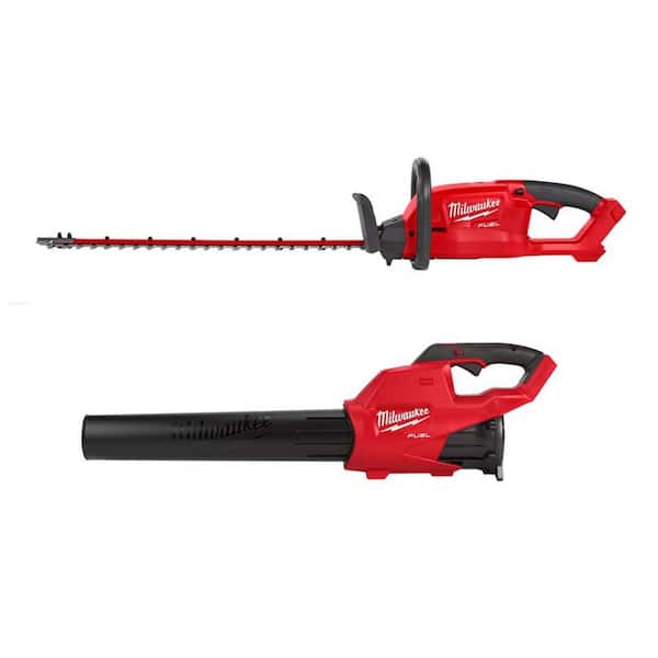 Milwaukee M18 FUEL 24 in. 18V Lithium-Ion Brushless Cordless Hedge Trimmer with M18 FUEL 120 MPH 450 CFM Blower (2-Tool)