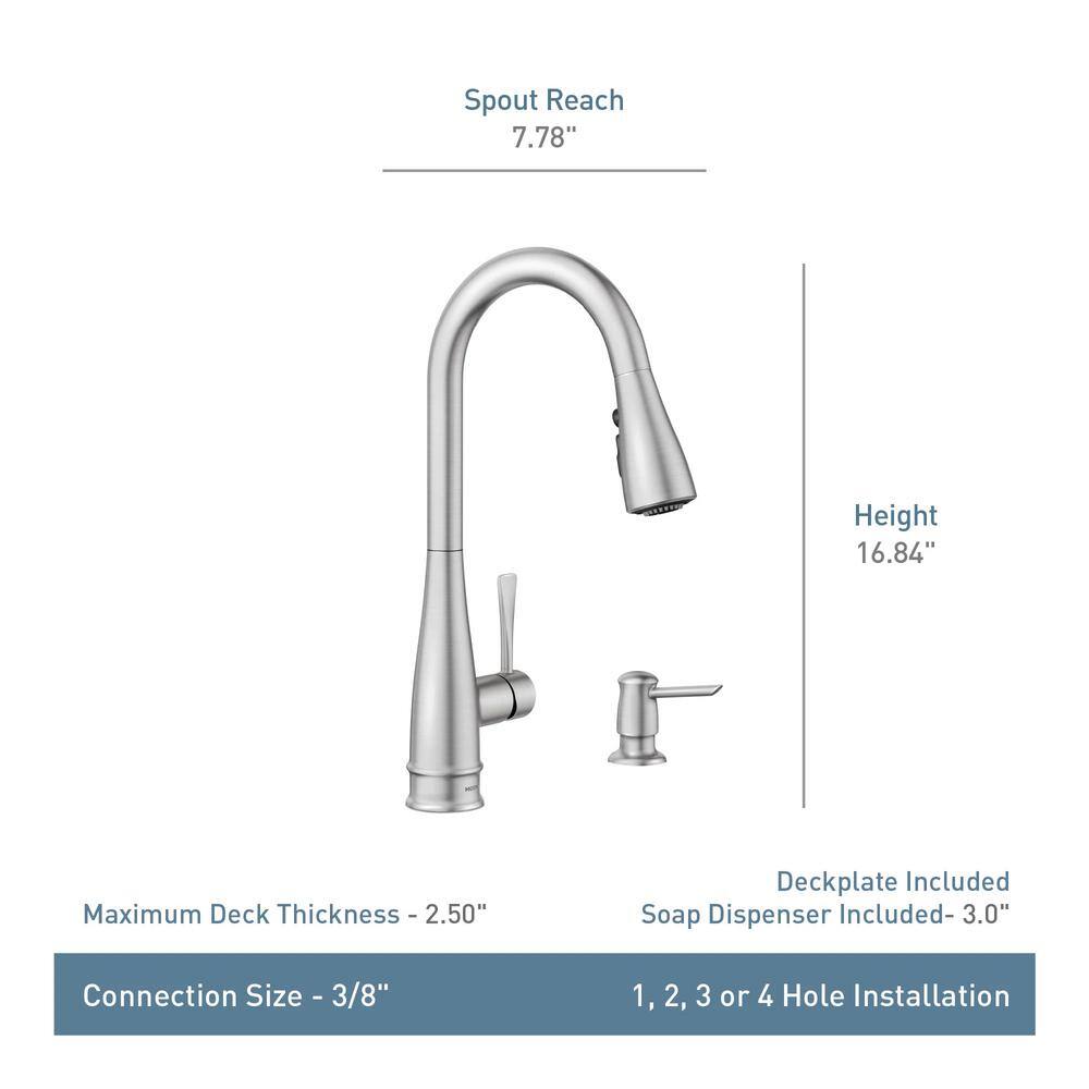 Birchfield Stainless Steel Pull-Down Kitchen Faucet with Spray