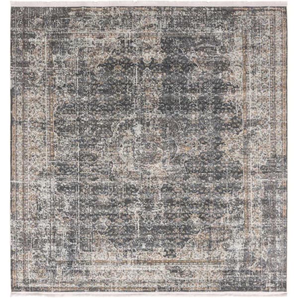 Unique Loom Baracoa La Cabana Fume Gray 8' 2 x 8' 2 Area Rug