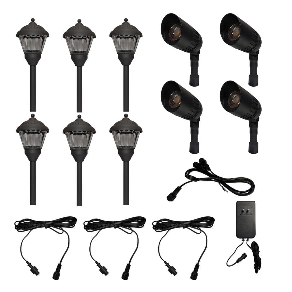 10Pk Landscape Lights Outdoor Pathway Lighting Kit offers Electrical Wire Transformer