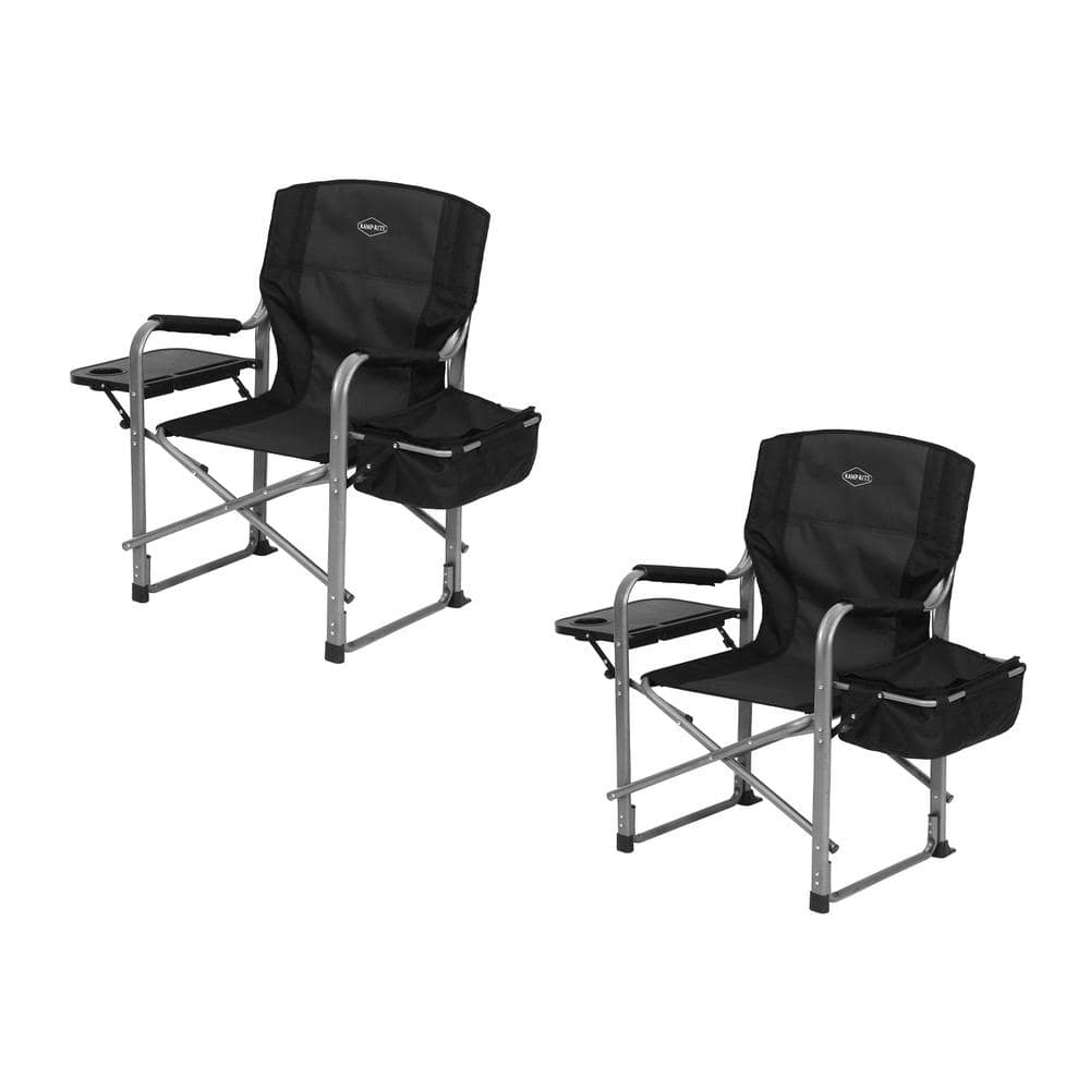 Kamp-Rite Director's Camping Chair with Cooler and Side Table, Black  (2-Pack) 2 x CC119 - The Home Depot