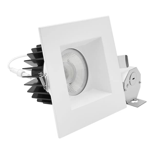 LUXRITE 6 in. Integrated LED Regressed Canless Spotlight with Square ...