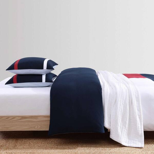 トミーヒルフィガー 掛け布団　クィーンサイズ Tommy Hilfiger Dream Madras 3-Piece White/Blue/Red Cotton